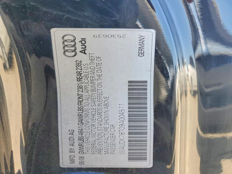Продаж на аукціоні авто 2009 Audi A5, vin: WAUDK78T09A004511, номер лоту: 48917546