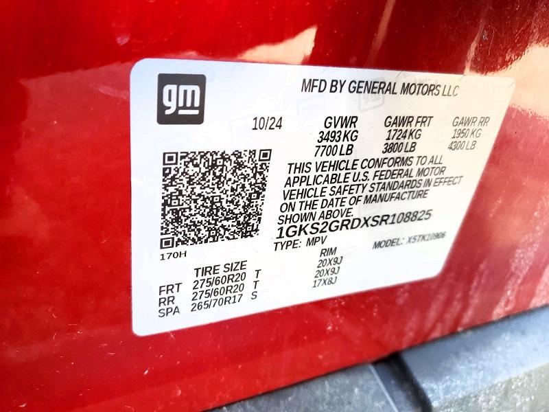 Продаж на аукціоні авто 2025 Gmc Yukon Xl, vin: 1GKS2GRDXSR108825, номер лоту: 49183286