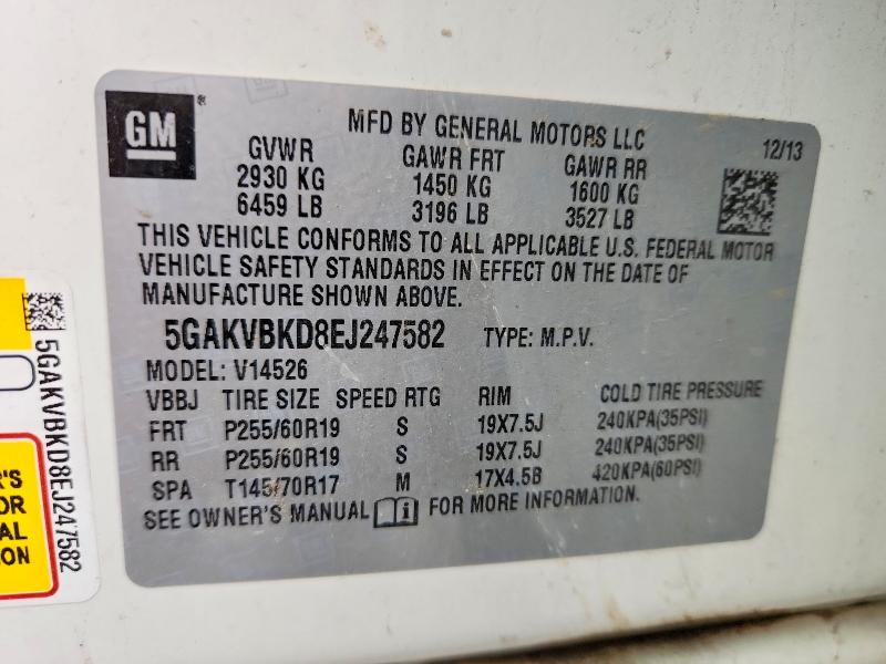 Продаж на аукціоні авто 2014 Buick Enclave, vin: 5GAKVBKD8EJ247582, номер лоту: 49050336