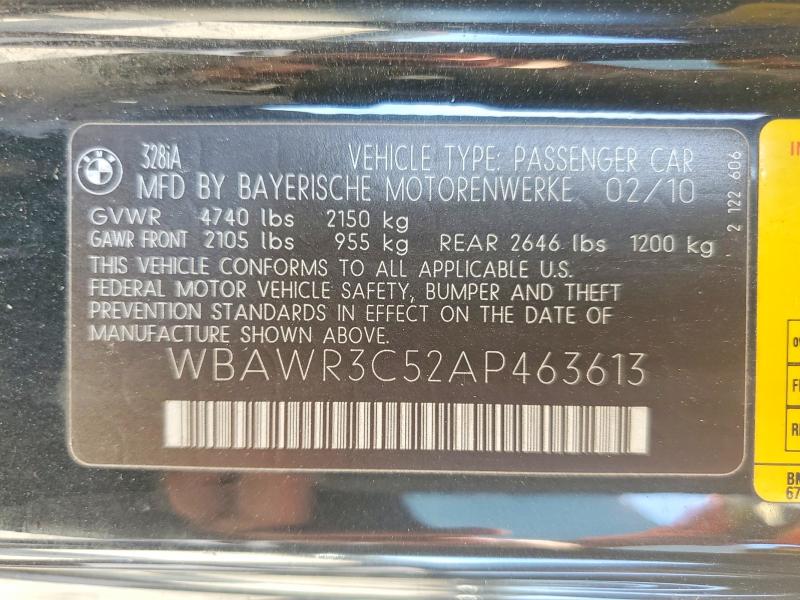 Продажа на аукционе авто 2010 Bmw 328, vin: WBAWR3C52AP463613, номер лота: 49943636