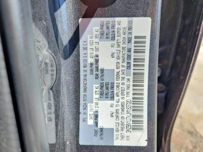 2018 Mazda 3 მანქანა იყიდება აუქციონზე, vin: 3MZBN1U7XJM183720, აუქციონის ნომერი: 51008396