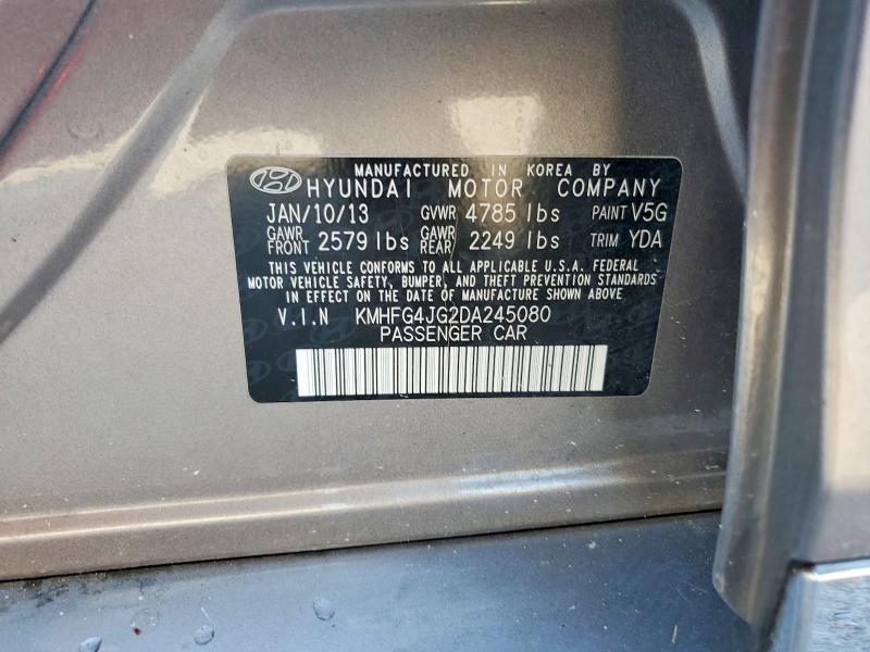 2013 Hyundai Azera მანქანა იყიდება აუქციონზე, vin: KMHFG4JG2DA245080, აუქციონის ნომერი: 48242986