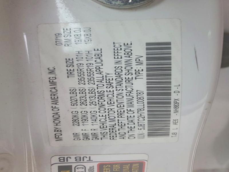 Aukcja sprzedaży 2020 Acura Rdx, vin: 5J8TC2H78LL008787, numer aukcji: 48302786