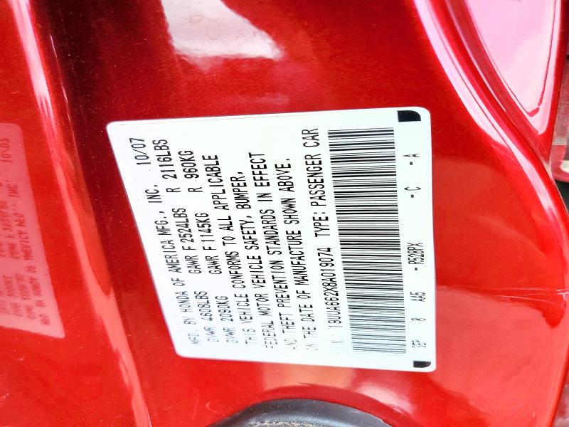 Продажа на аукционе авто 2008 Acura Tl, vin: 19UUA662X8A019074, номер лота: 51621546