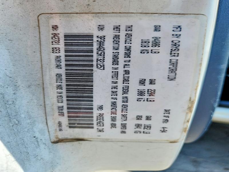 50105466 :رقم المزاد ، 3P3AA46K5RT321257 vin ، 1994 Plymouth Acclaim مزاد بيع