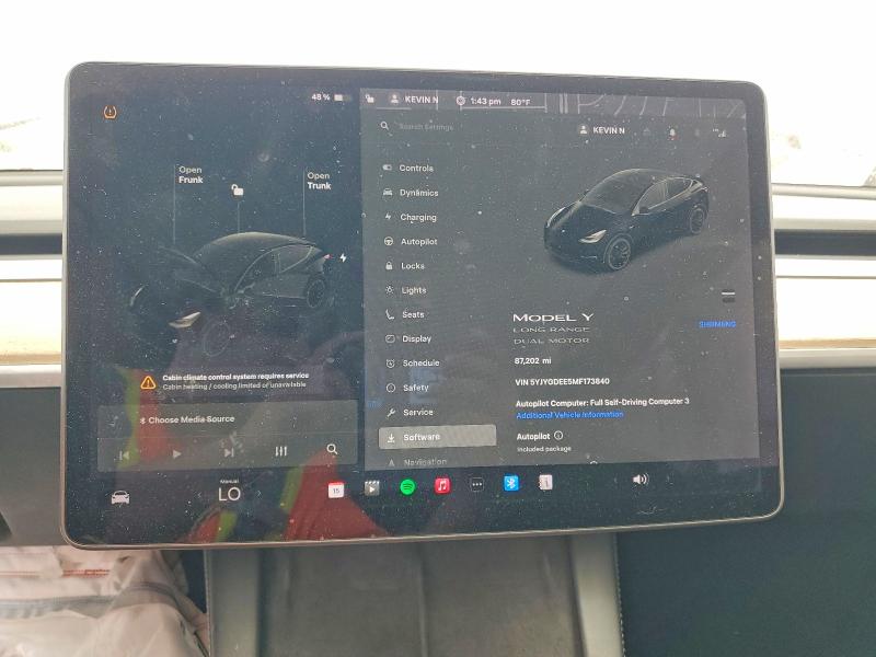 Продаж на аукціоні авто 2021 Tesla Model Y, vin: 5YJYGDEE5MF173840, номер лоту: 49877266