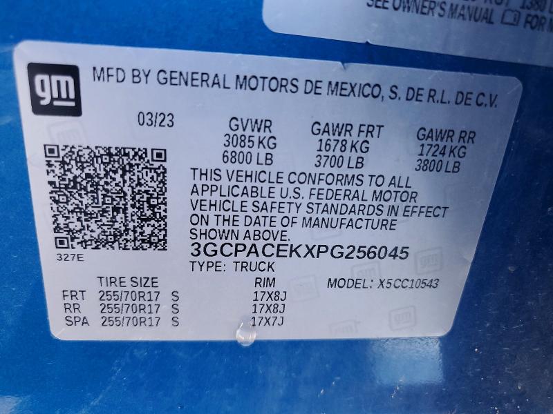 Продажа на аукционе авто 2023 Chevrolet Silverado, vin: 3GCPACEKXPG256045, номер лота: 48705876