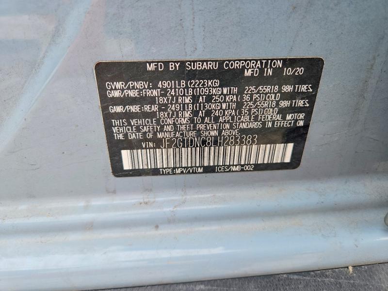Продажа на аукционе авто 2020 Subaru Crosstrek, vin: JF2GTDNC8LH283383, номер лота: 49310656