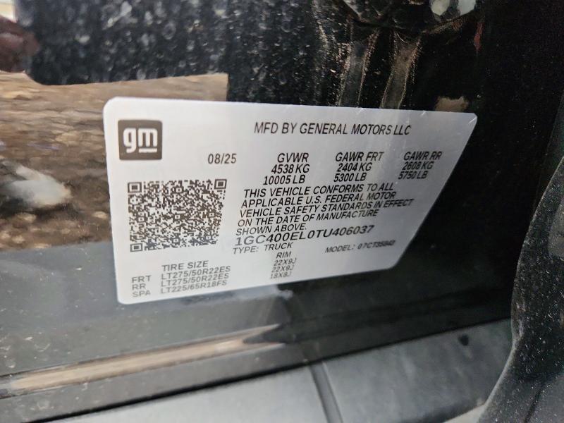 Aukcja sprzedaży 2026 Chevrolet Silverado, vin: 1GC400EL0TU406037, numer aukcji: 49310966