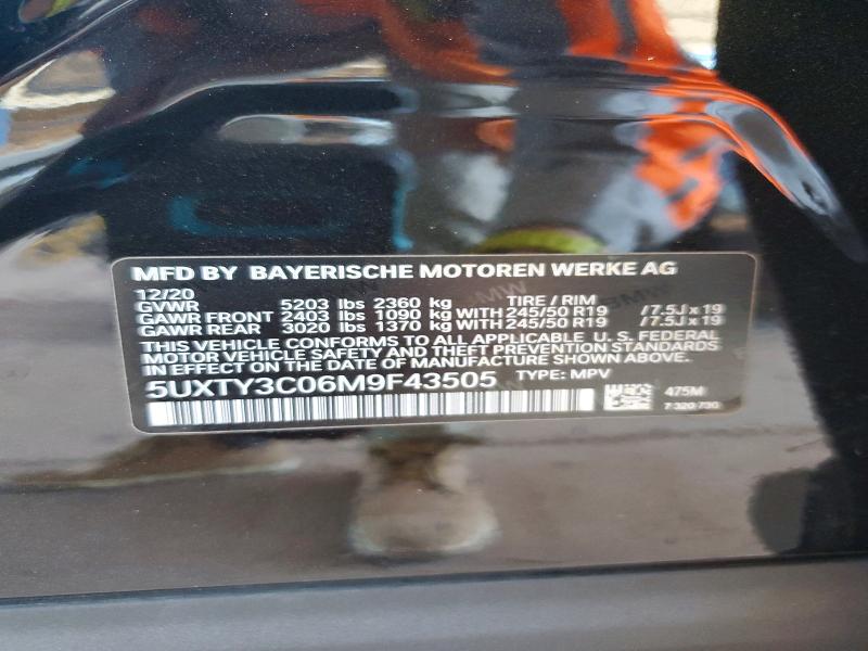 Продаж на аукціоні авто 2021 Bmw X3, vin: 5UXTY3C06M9F43505, номер лоту: 47375036