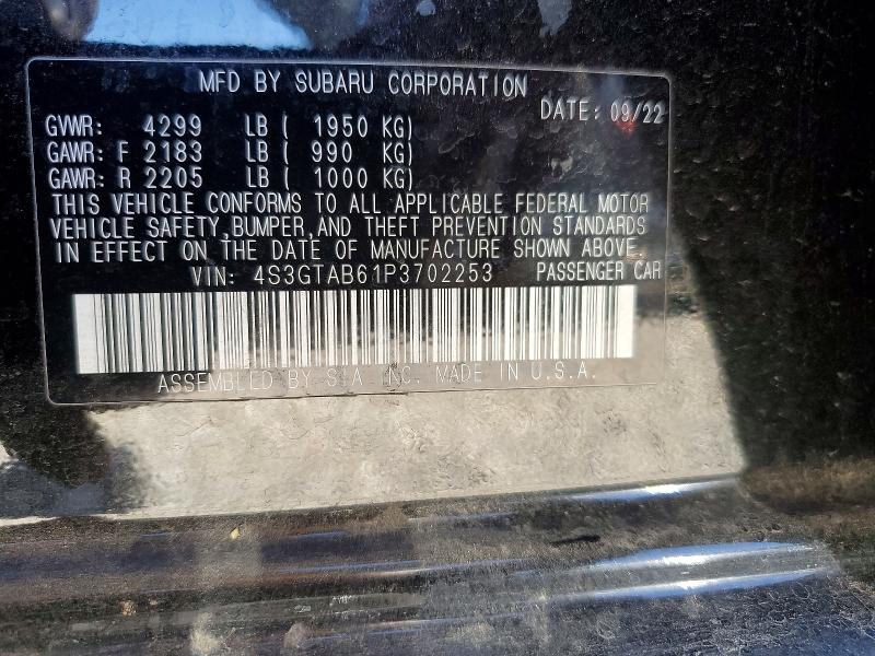 2023 Suba Impreza მანქანა იყიდება აუქციონზე, vin: 4S3GTAB61P3702253, აუქციონის ნომერი: 49758466