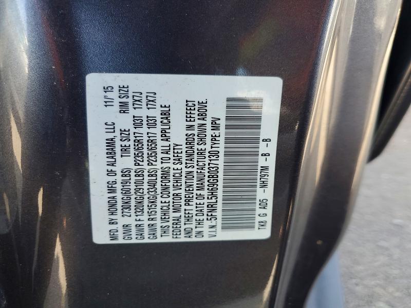 Продаж на аукціоні авто 2016 Honda Odyssey, vin: 5FNRL5H69GB037130, номер лоту: 50196726