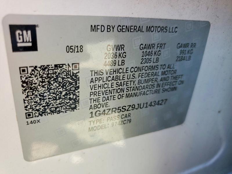 Продажа на аукционе авто 2018 Buick Lacrosse, vin: 1G4ZR5SZ9JU143427, номер лота: 48281726