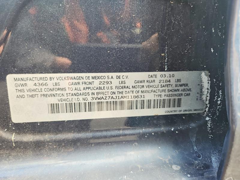 Продаж на аукціоні авто 2010 Volkswagen Jetta, vin: 3VWAZ7AJ1AM118631, номер лоту: 48319676