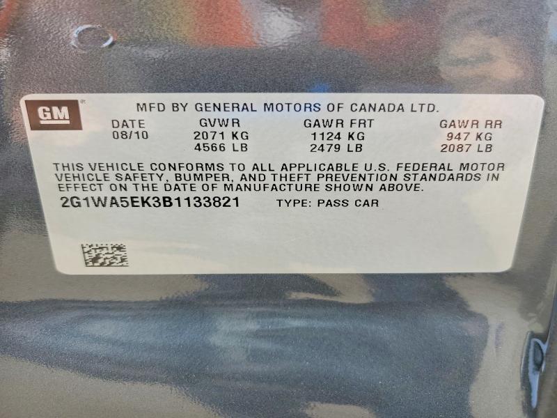 49061206 :رقم المزاد ، 2G1WA5EK3B1133821 vin ، 2011 Chevrolet Impala مزاد بيع
