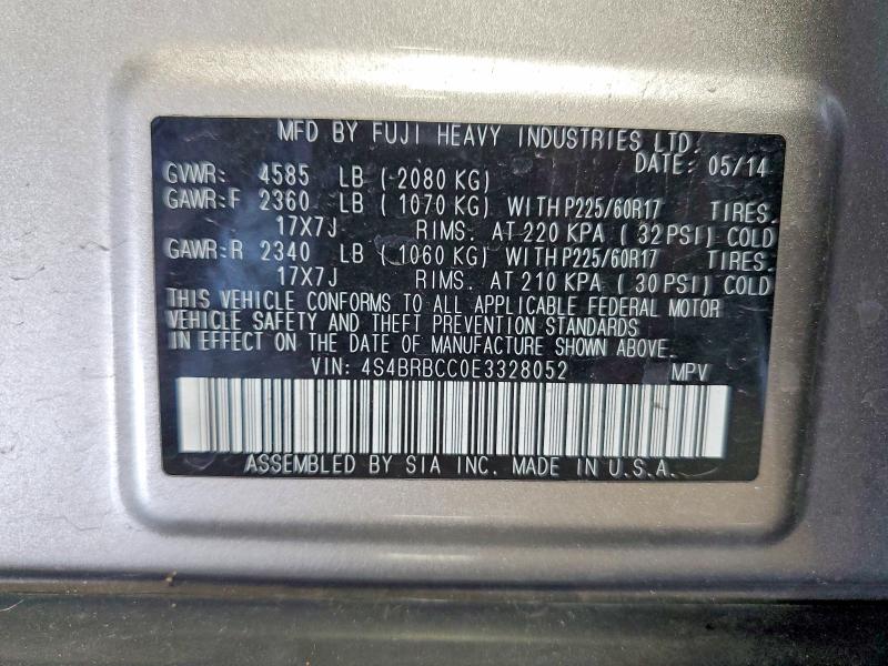Aukcja sprzedaży 2014 Subaru Outback, vin: 4S4BRBCC0E3328052, numer aukcji: 49508566