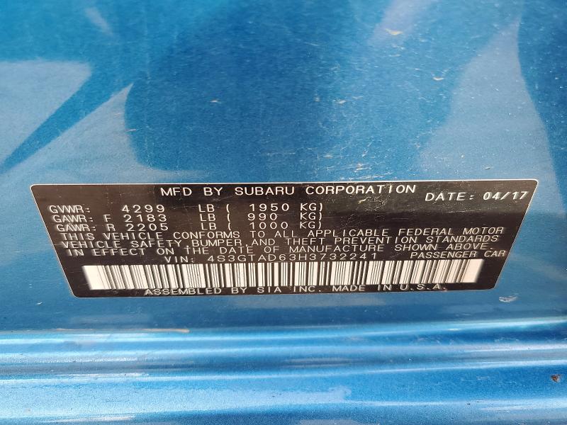 Продажа на аукционе авто 2017 Subaru Impreza, vin: 4S3GTAD63H3732241, номер лота: 49962726