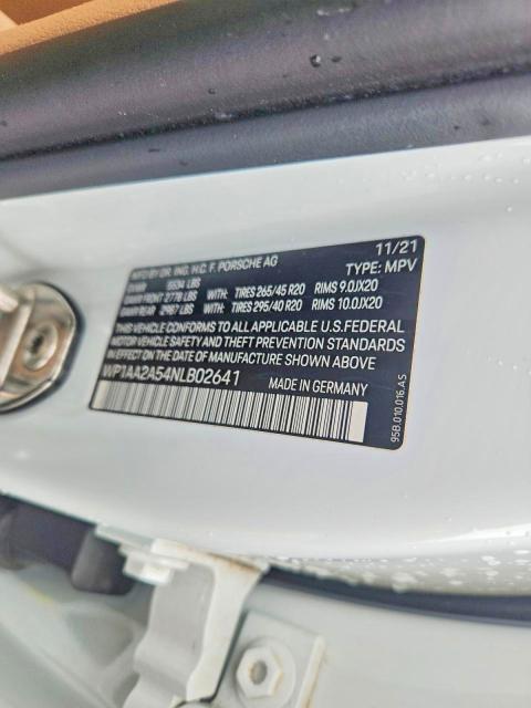 50584346 :رقم المزاد ، WP1AA2A54NLB02641 vin ، 2022 Porsche Macan مزاد بيع