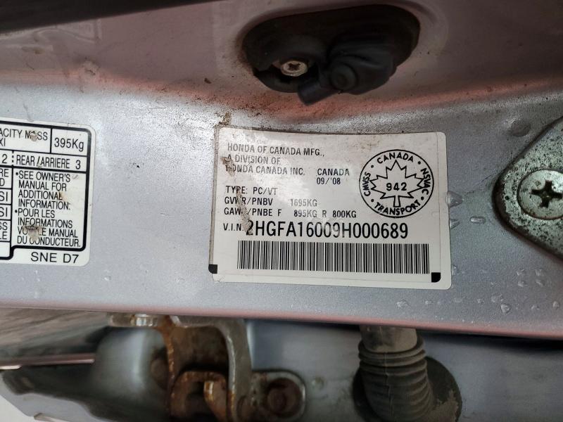 Aukcja sprzedaży 2009 Honda Civic, vin: 2HGFA16009H000689, numer aukcji: 47090676