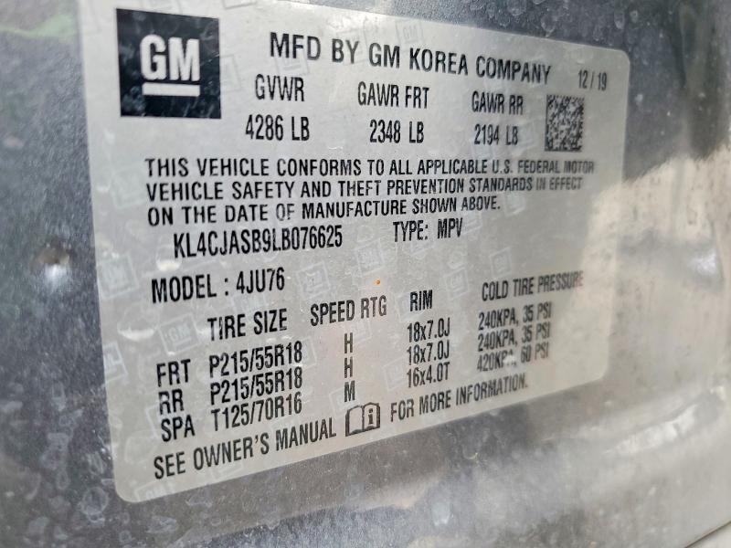 Продаж на аукціоні авто 2020 Buick Encore, vin: KL4CJASB9LB076625, номер лоту: 50183066