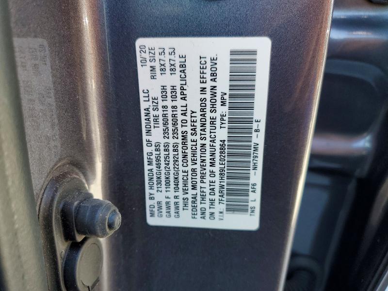 Auction sale of the 2020 Honda Cr-v, vin: 7FARW1H89LE028864, lot number: 51804376