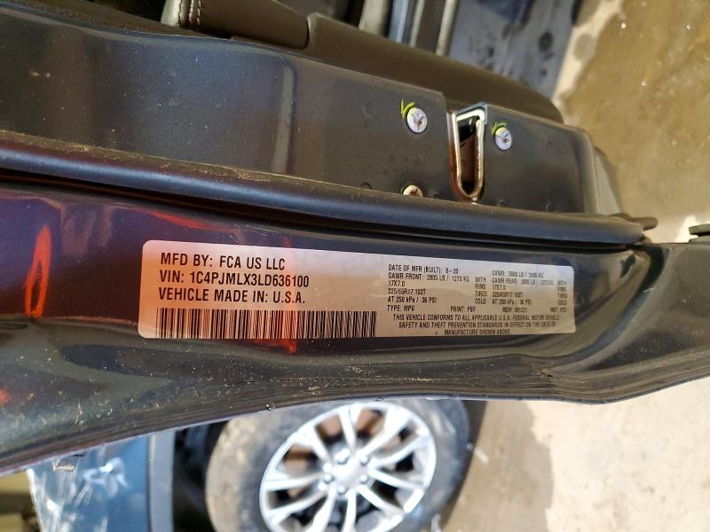 Продажа на аукционе авто 2020 Jeep Cherokee, vin: 1C4PJMLX3LD636100, номер лота: 51952996