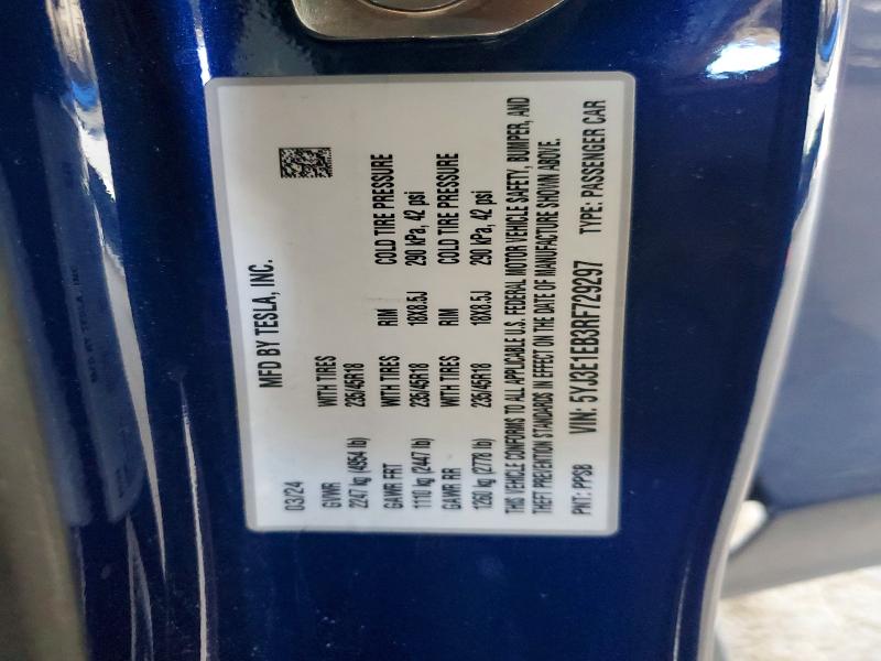 Aukcja sprzedaży 2024 Tesla Model 3, vin: 5YJ3E1EB3RF729297, numer aukcji: 51018236