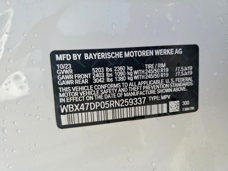 Aukcja sprzedaży 2024 Bmw X3, vin: WBX47DP05RN259337, numer aukcji: 48400146