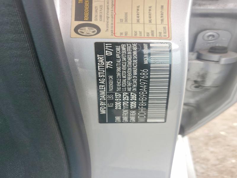 2011 Mercedes-benz E მანქანა იყიდება აუქციონზე, vin: WDDHF8HB9BA497686, აუქციონის ნომერი: 51422976