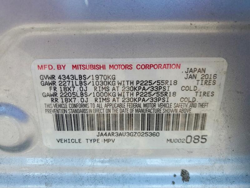 Aukcja sprzedaży 2016 Mitsubishi Outlander Sport, vin: JA4AR3AU3GZ025360, numer aukcji: 50627546