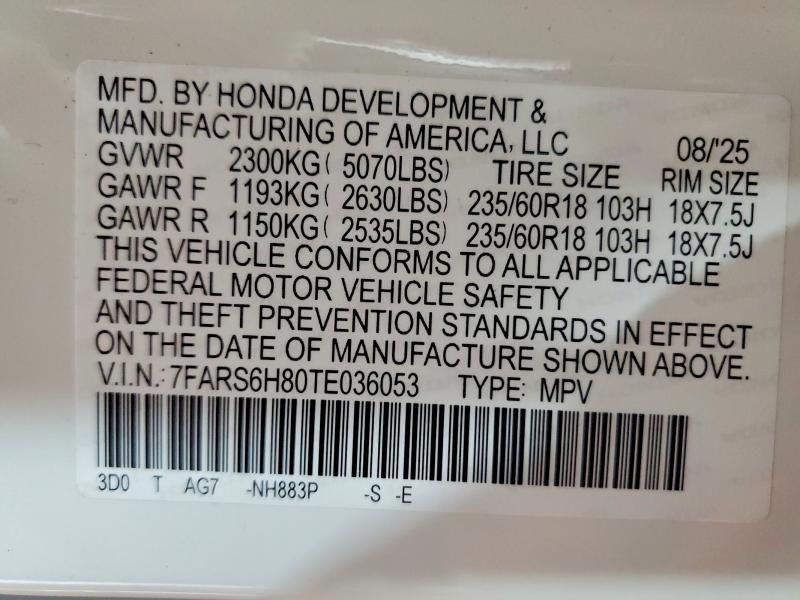 Продажа на аукционе авто 2026 Honda Cr-v, vin: 7FARS6H80TE036053, номер лота: 49322566