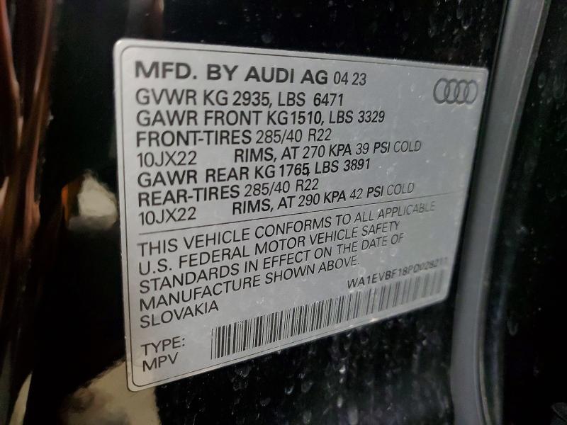 Продажа на аукционе авто 2023 Audi Q8, vin: WA1EVBF18PD028211, номер лота: 48960216