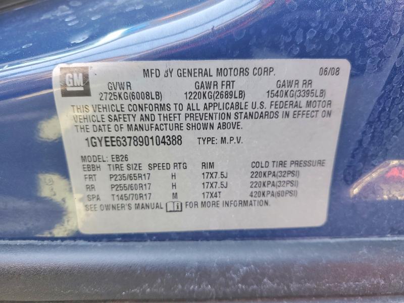 Продаж на аукціоні авто 2009 Cadillac Srx, vin: 1GYEE637890104388, номер лоту: 50617606