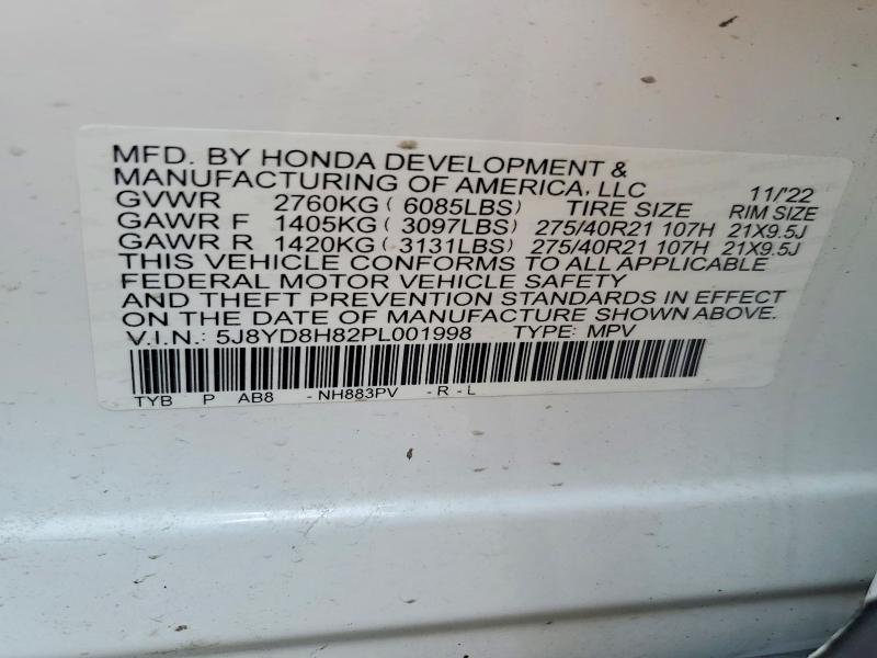 Aukcja sprzedaży 2023 Acura Mdx, vin: 5J8YD8H82PL001998, numer aukcji: 49456106