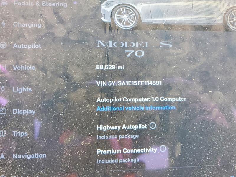Продажа на аукционе авто 2015 Tesla Model S, vin: 5YJSA1E15FF114891, номер лота: 50579916