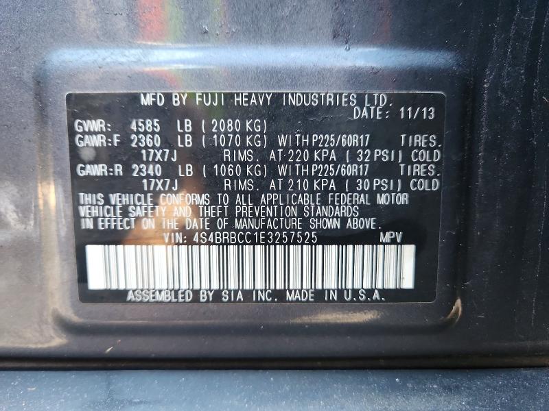 Aukcja sprzedaży 2014 Subaru Outback, vin: 4S4BRBCC1E3257525, numer aukcji: 50616276