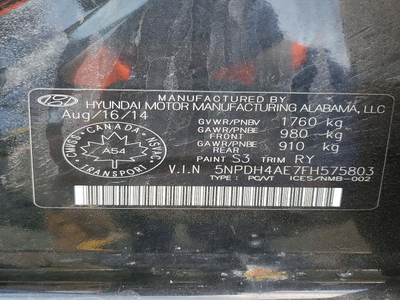 Продажа на аукционе авто 2015 Hyundai Elantra, vin: 5NPDH4AE7FH575803, номер лота: 51256876