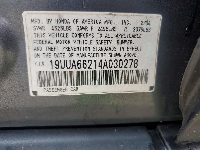 47964936 :رقم المزاد ، 19UUA66214A030278 vin ، 2004 Acura Tl مزاد بيع