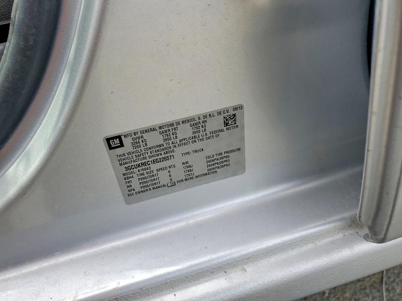 51452476 :رقم المزاد ، 3GCUKREC1EG226571 vin ، 2014 Chevrolet Silverado مزاد بيع