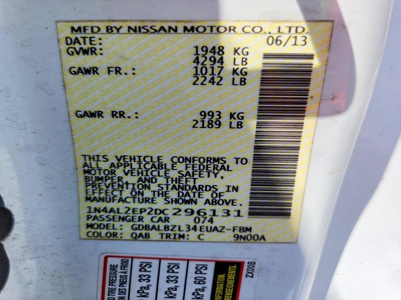 Aukcja sprzedaży 2013 Nissan Altima, vin: 1N4AL2EP2DC296131, numer aukcji: 51725226