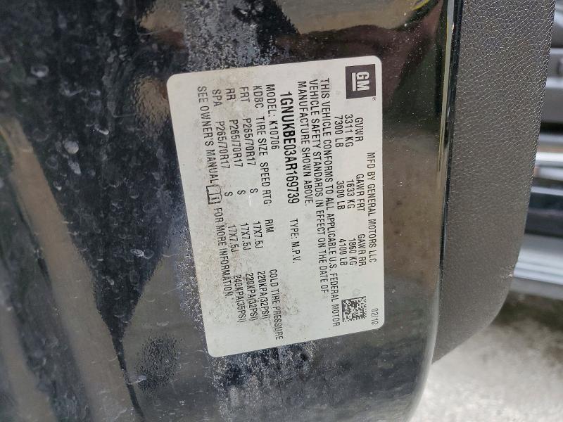 Aukcja sprzedaży 2010 Chevrolet Tahoe, vin: 1GNUKBE03AR169739, numer aukcji: 50838386