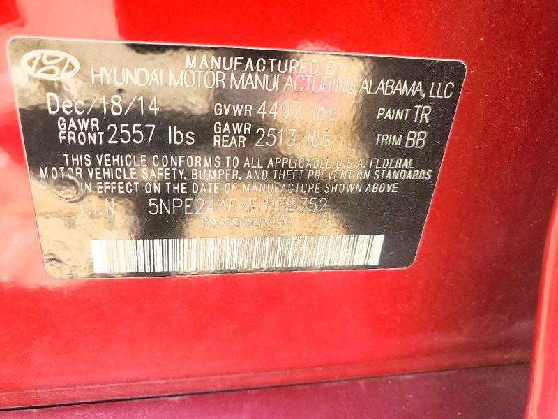 Aukcja sprzedaży 2015 Hyundai Sonata, vin: 5NPE24AFXFH158352, numer aukcji: 50613896