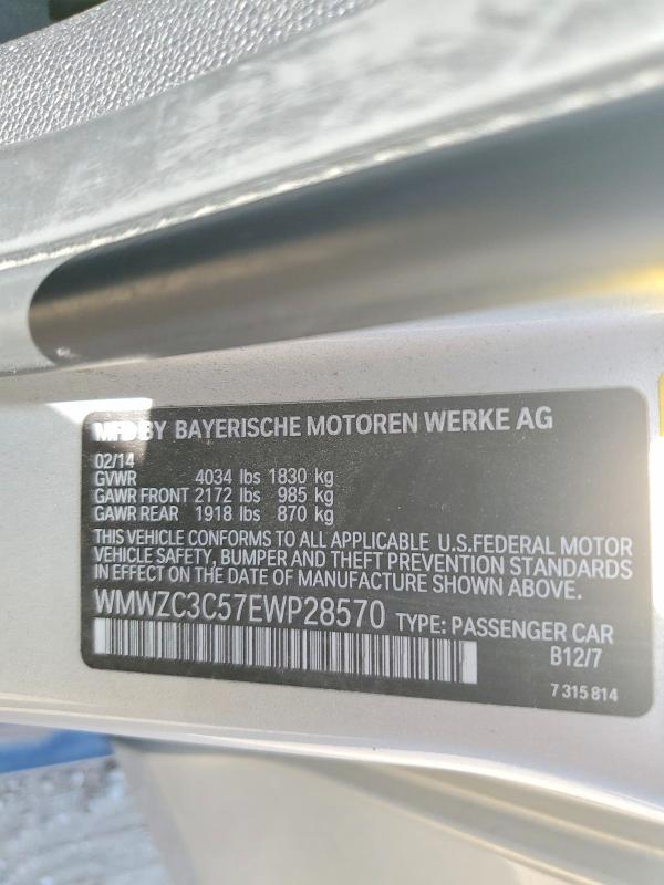 Продажа на аукционе авто 2014 Mini Cooper, vin: WMWZC3C57EWP28570, номер лота: 50681936