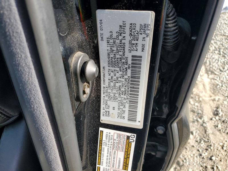 Aukcja sprzedaży 2004 Lexus Gx, vin: JTJBT20X040056404, numer aukcji: 49457536