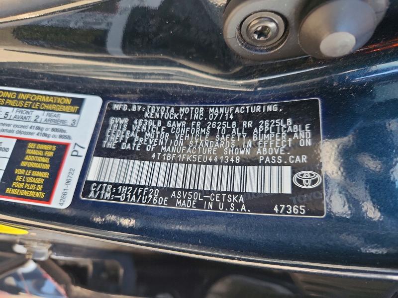 Aukcja sprzedaży 2014 Toyota Camry, vin: 4T1BF1FK5EU441348, numer aukcji: 50157326