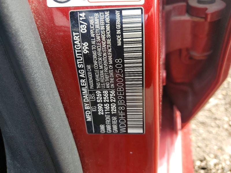 49977576 :رقم المزاد ، WDDHF8JB9EB002508 vin ، 2014 Mercedes-benz E مزاد بيع