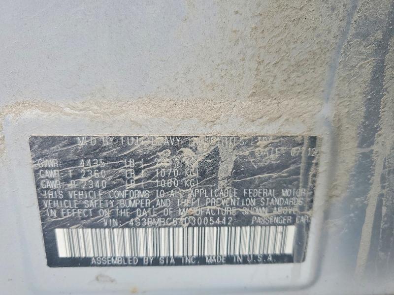 Aukcja sprzedaży 2013 Subaru Legacy, vin: 4S3BMBC64D3005442, numer aukcji: 49954786