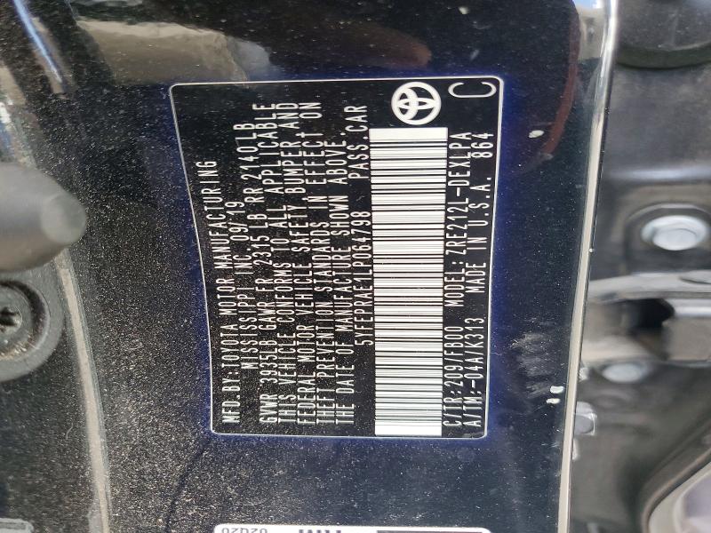 Продаж на аукціоні авто 2020 Toyota Corolla, vin: 5YFEPRAE1LP064798, номер лоту: 48472766