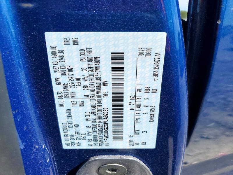 2023 Ford Escape მანქანა იყიდება აუქციონზე, vin: 1FMCU0GZXPUA92030, აუქციონის ნომერი: 49865156