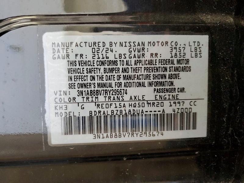 Aukcja sprzedaży 2024 Nissan Sentra, vin: 3N1AB8BV7RY295674, numer aukcji: 51283086